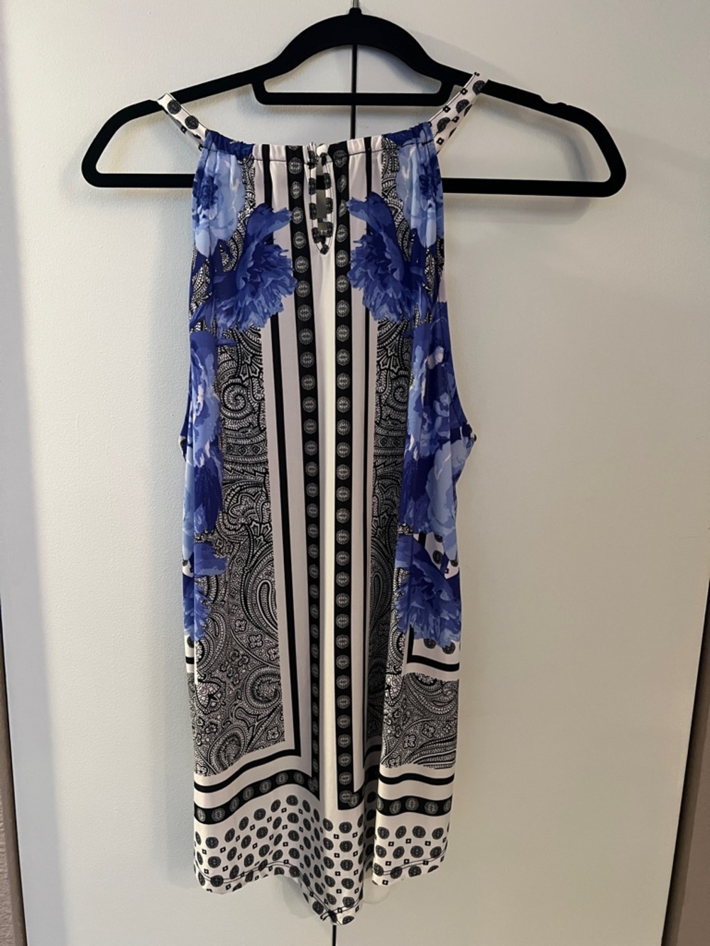 INC International Concepts Blue Floral & Paisley Halter Tank Top Sz XL - Picture 4 of 6
